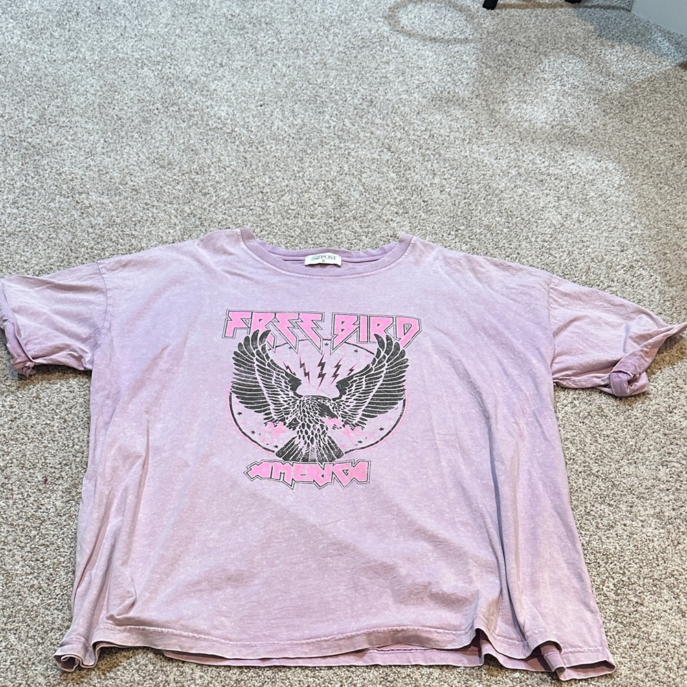 Light Purple Free Bird Graphic Tee